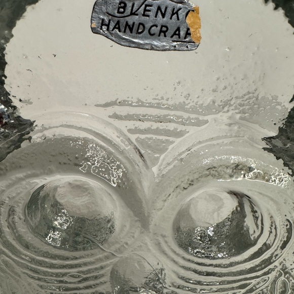 Vintage Blenko Owl Pair Bookends Clear Art Glass Mid Century Modern Excellent! - Picture 4 of 10
